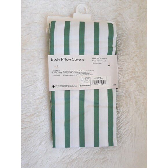 2pk Room Essentials Body Pillow Cover "GREEN & WHITE" (20"X50") ~ BRAND NEW!!! - Picture 4 of 6